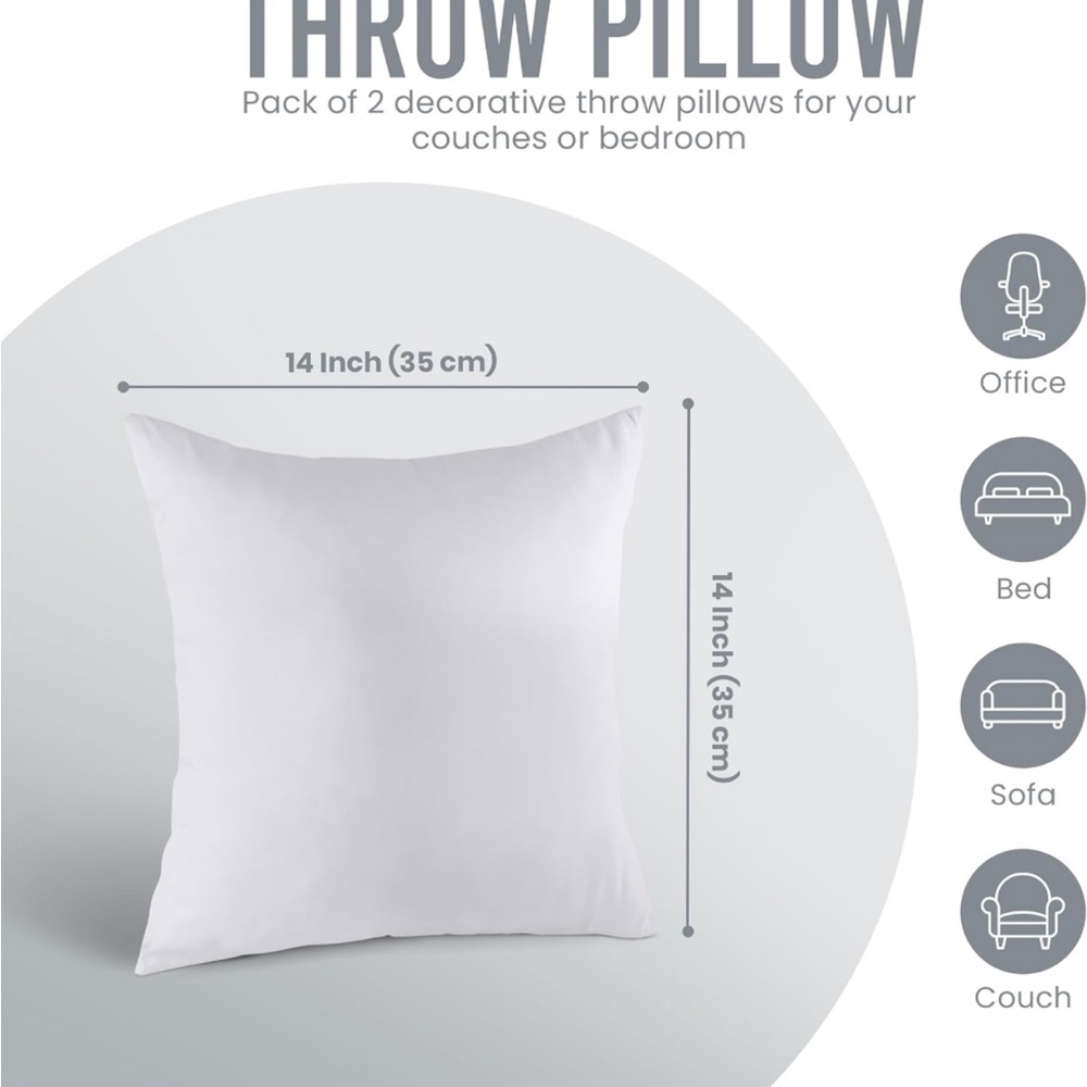 Utopia Bedding Throw Pillows Insert- 14 x 14 Inches (new)